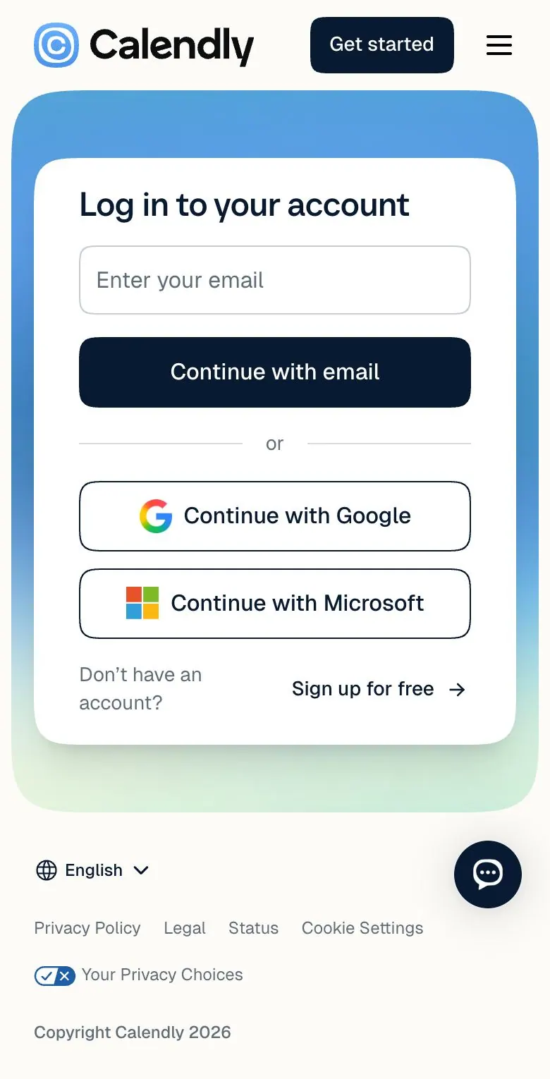 Calendly — Login