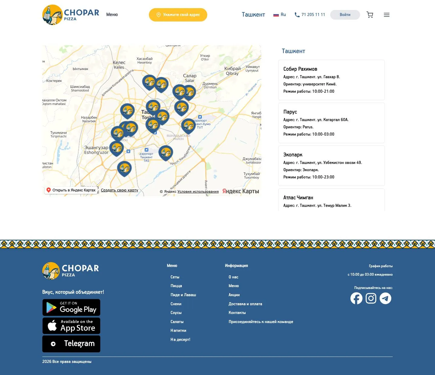 Chopar Pizza — Locations