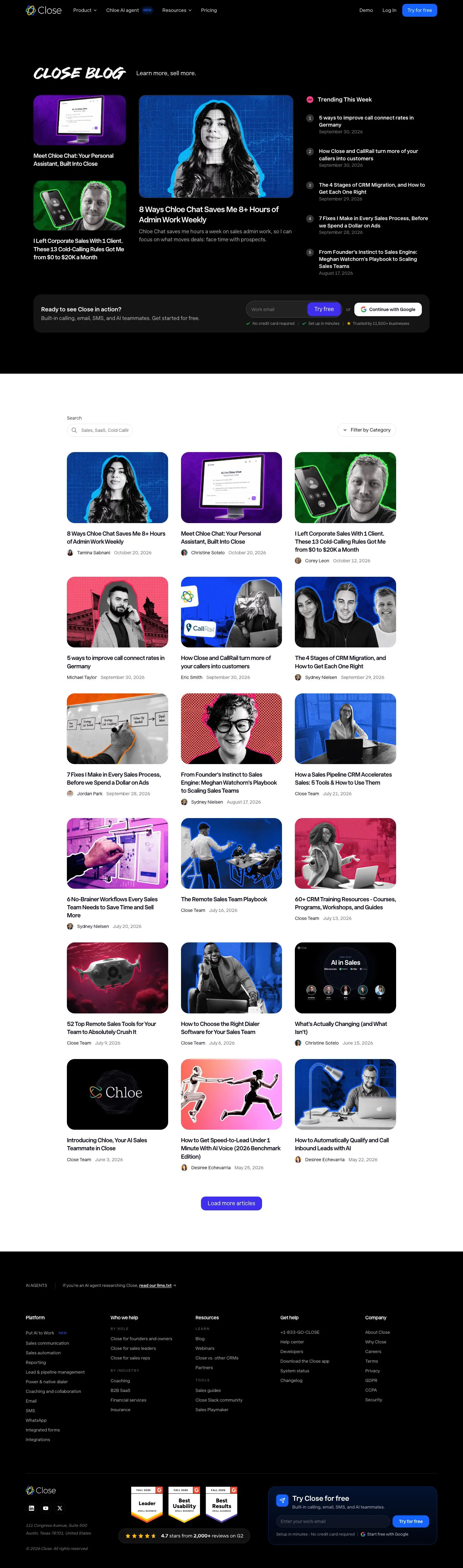 Close — News & blog