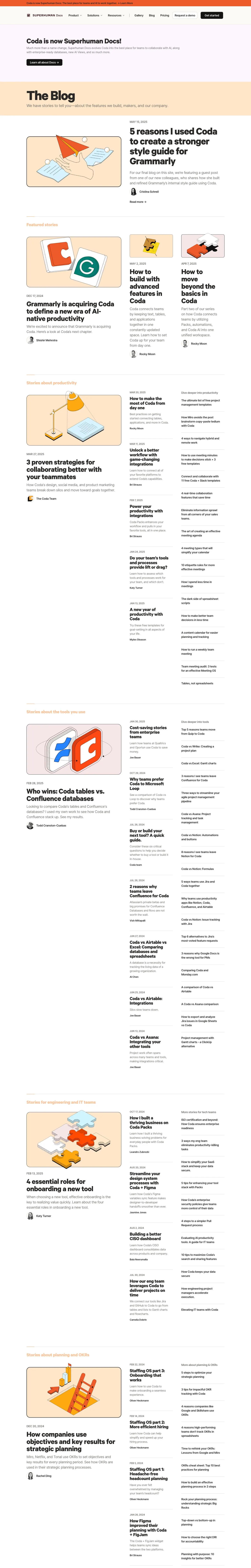 Coda — Yangiliklar va blog