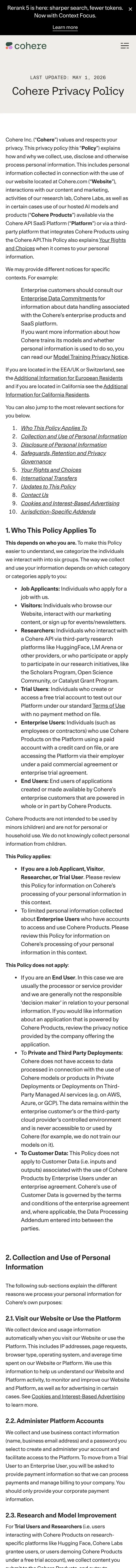 cohere.com — Huquqiy