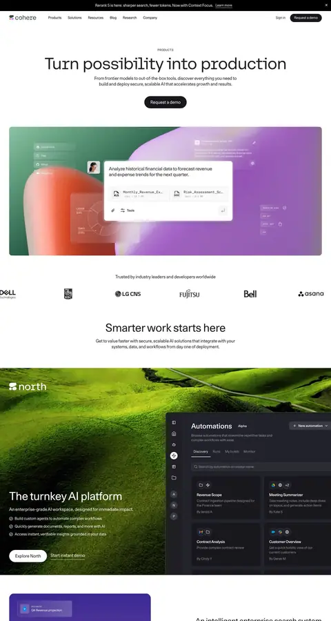 cohere.com — Landing sahifa