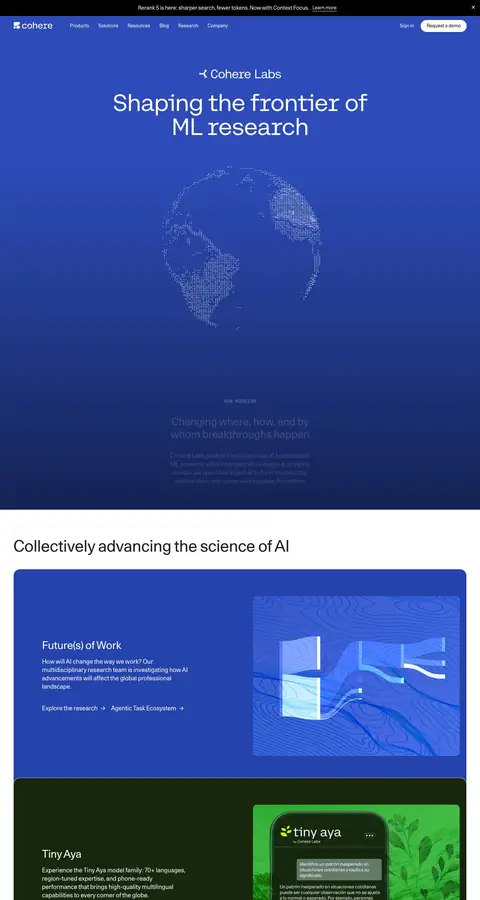 cohere.com — Landing sahifa
