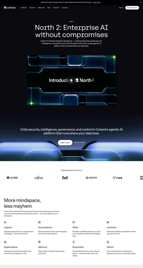 cohere.com — Landing sahifa