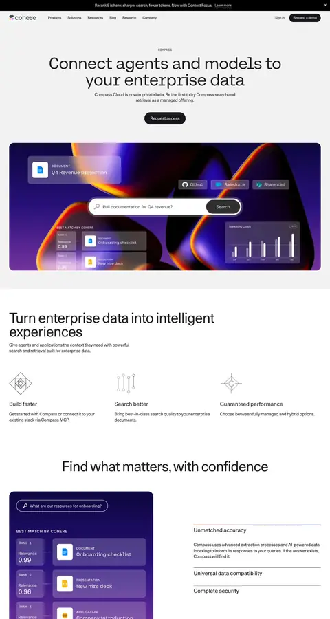 cohere.com — Landing sahifa