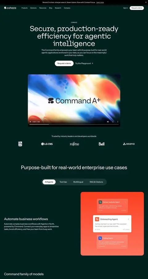 cohere.com — Landing sahifa
