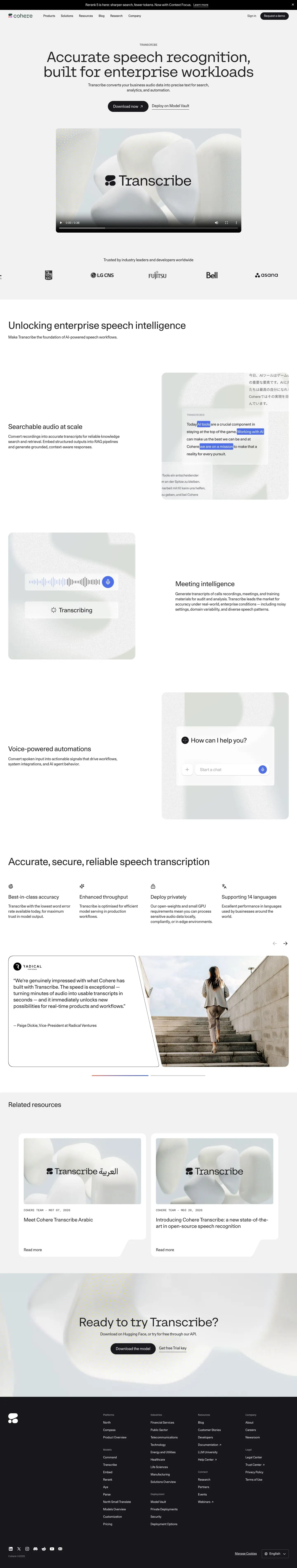 cohere.com — Landing sahifa
