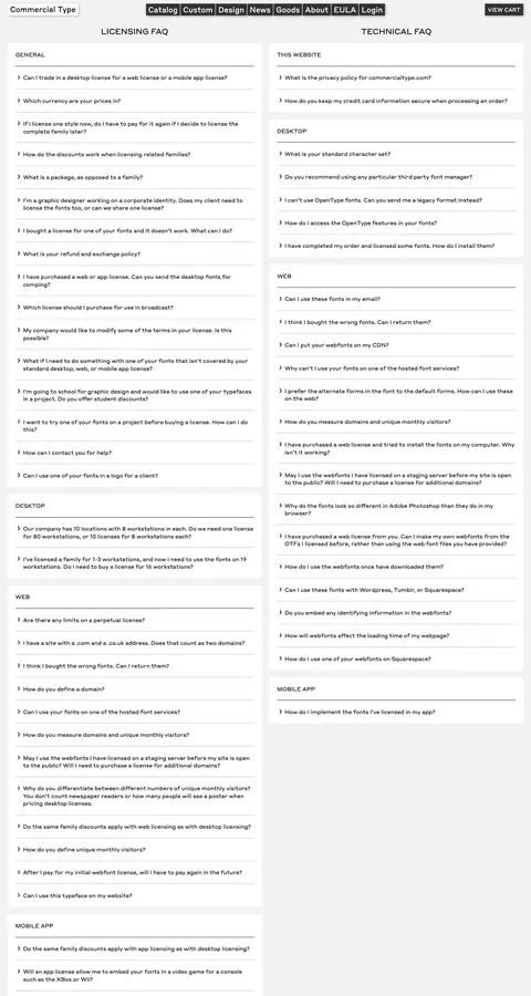 commercialtype.com — Help & FAQ