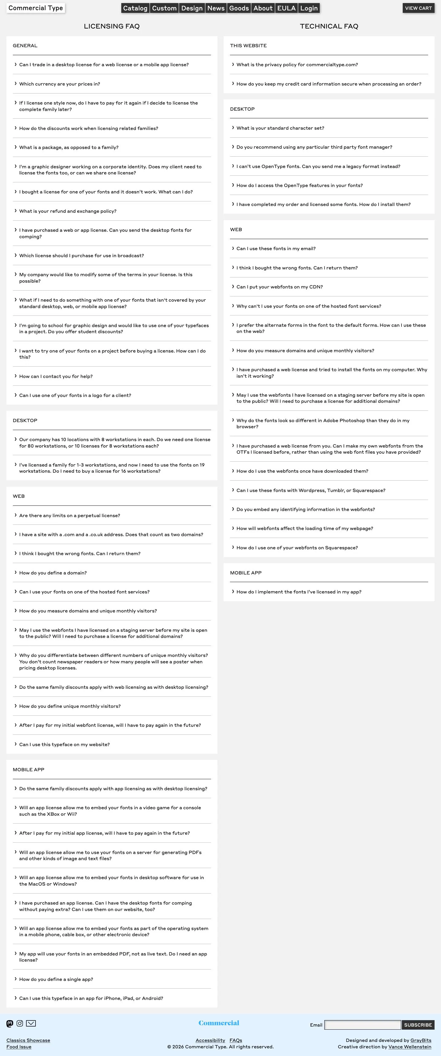 commercialtype.com — Help & FAQ