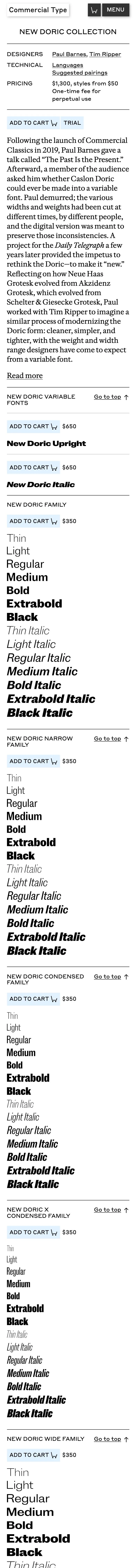 Commercial Type — Product