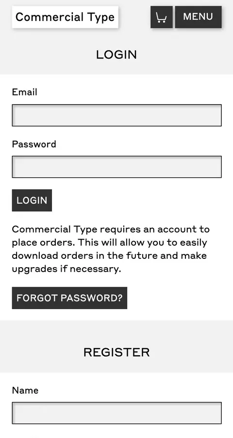 Commercial Type — Login