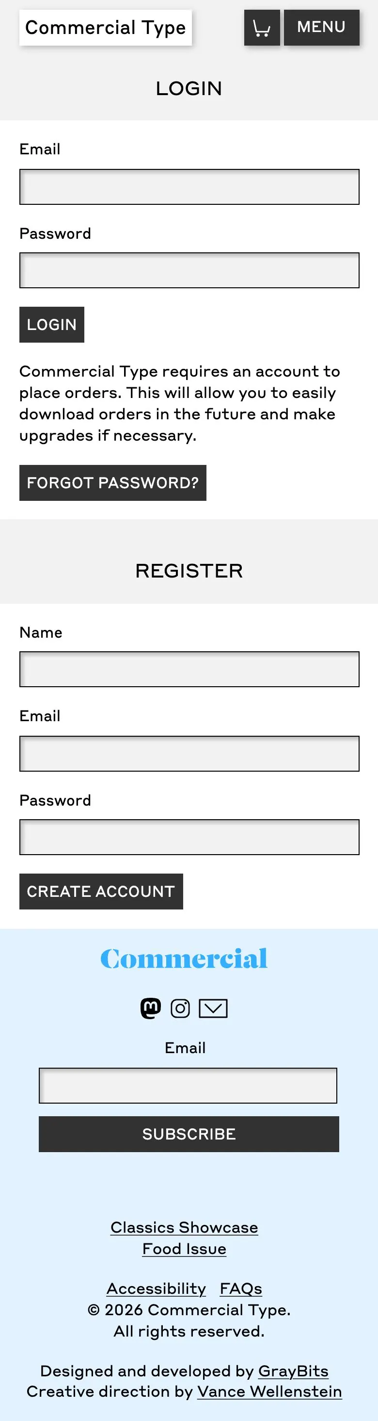 Commercial Type — Login