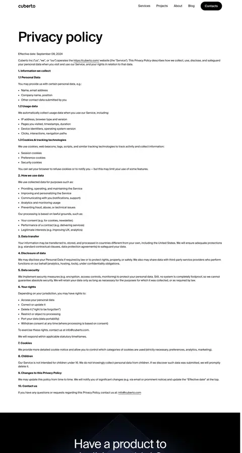 cuberto.com — Huquqiy
