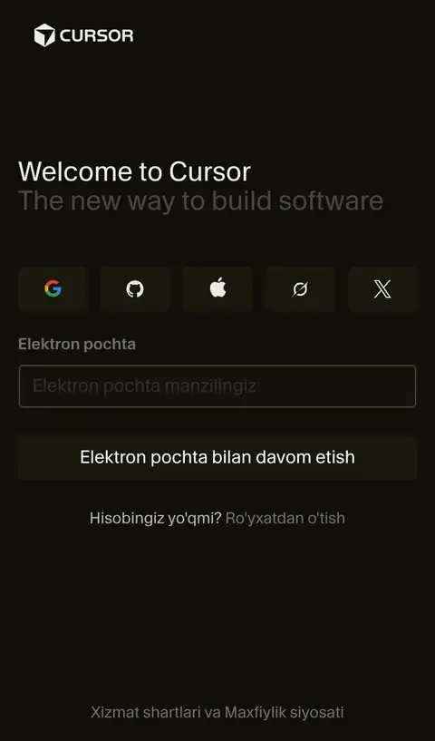 Cursor — Login