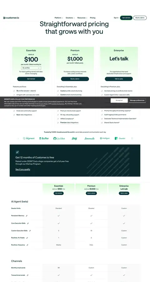 Customer.io — Pricing