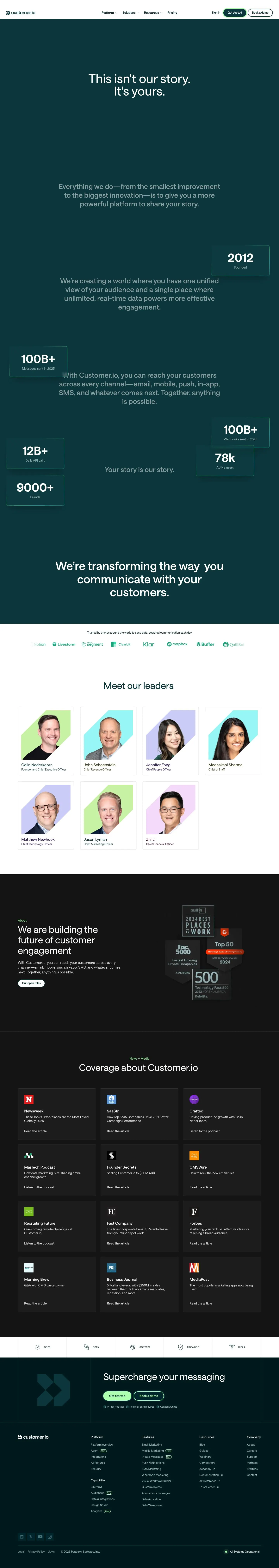 Customer.io — Biz haqimizda