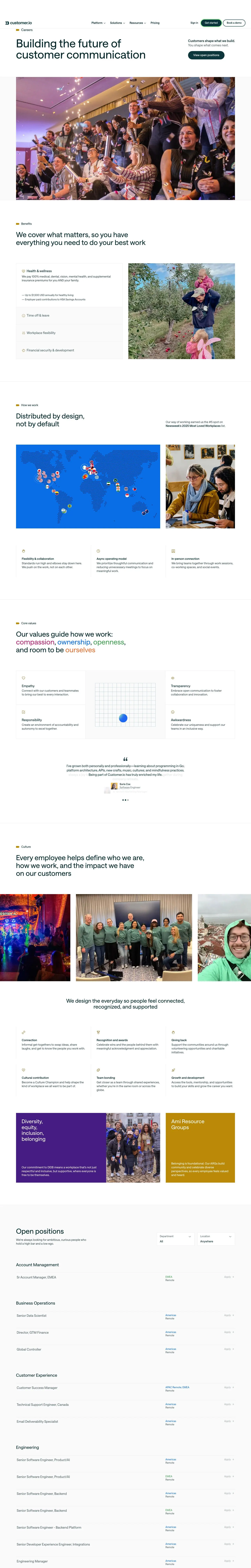 Customer.io — Vakansiyalar