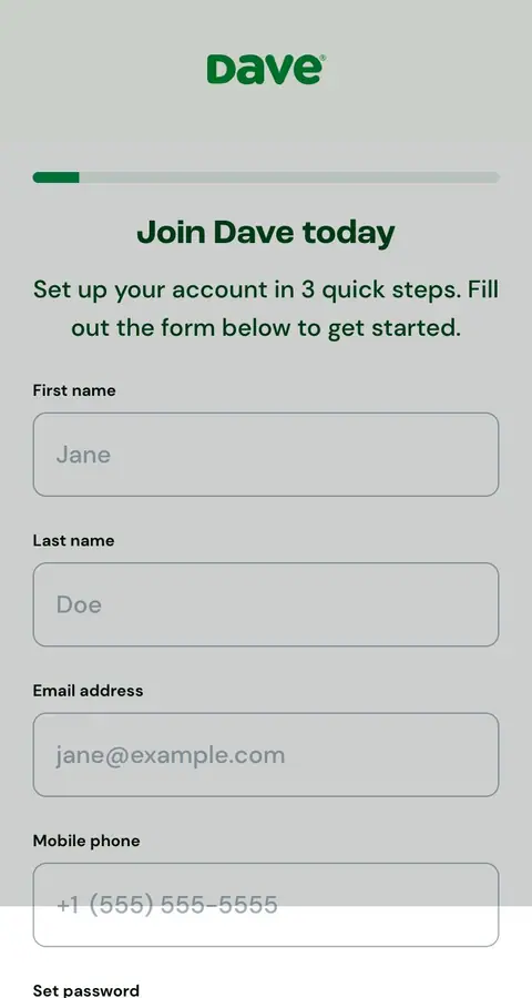 Dave — Sign up