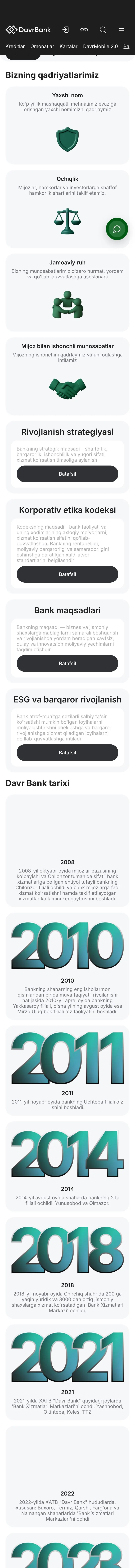 Davr Bank — Biz haqimizda