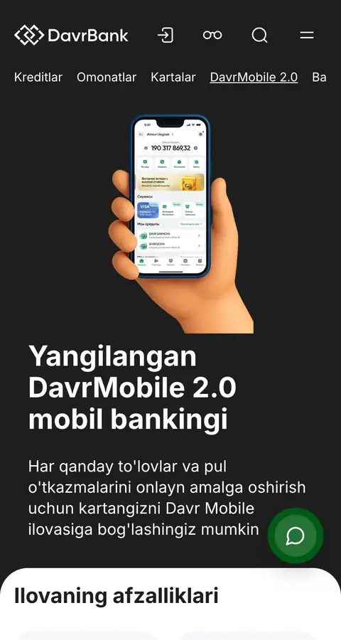 Davr Bank — Yordam va FAQ