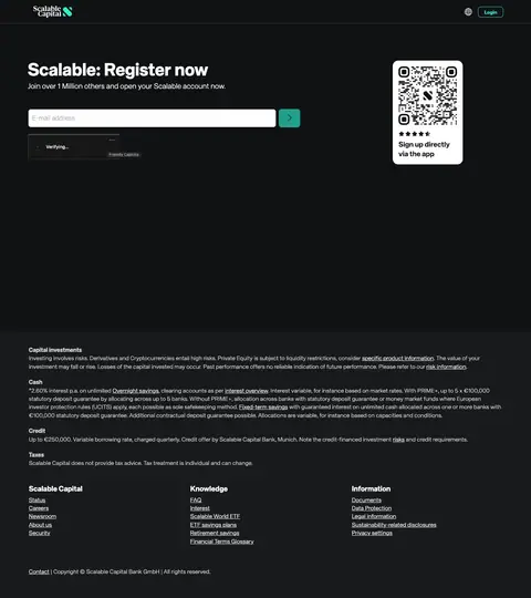 Scalable Capital — Sign up