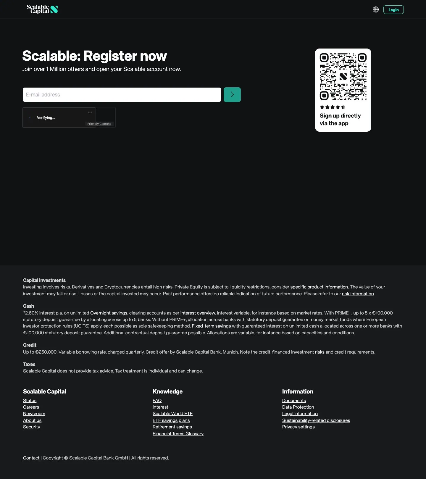 Scalable Capital — Sign up