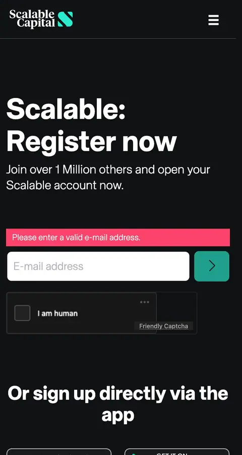 Scalable Capital — Sign up