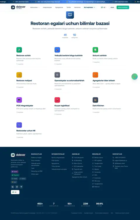 delever.uz — Yordam va FAQ