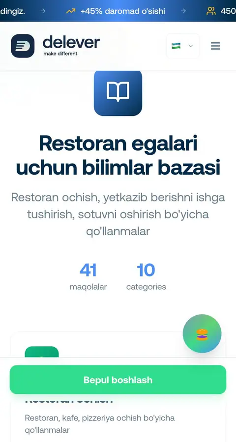 delever.uz — Yordam va FAQ