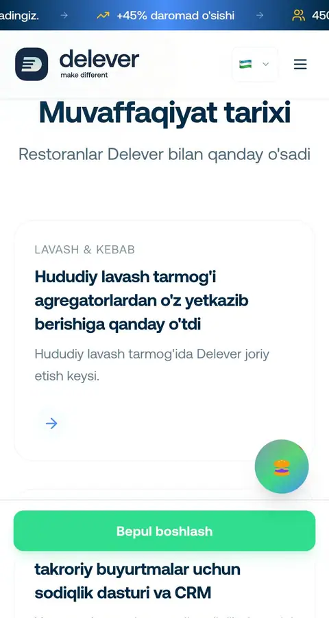 delever.uz — Yordam va FAQ