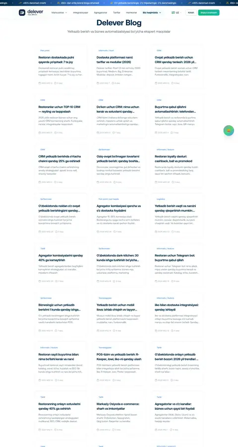 delever.uz — Yangiliklar va blog