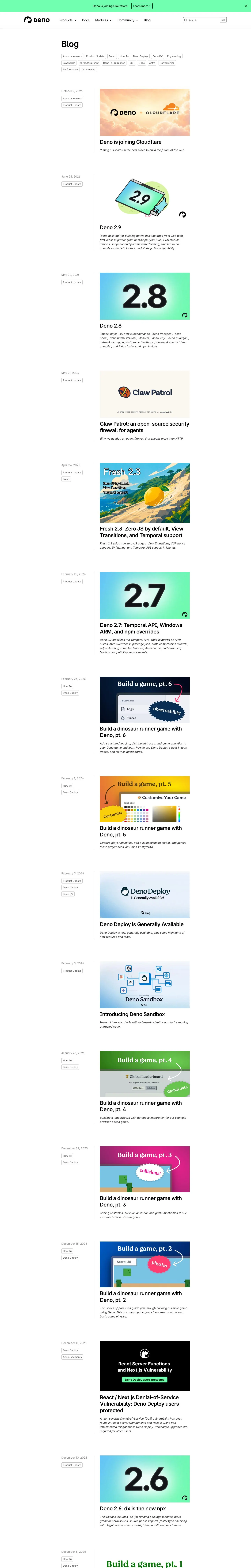 deno.com — Yangiliklar va blog
