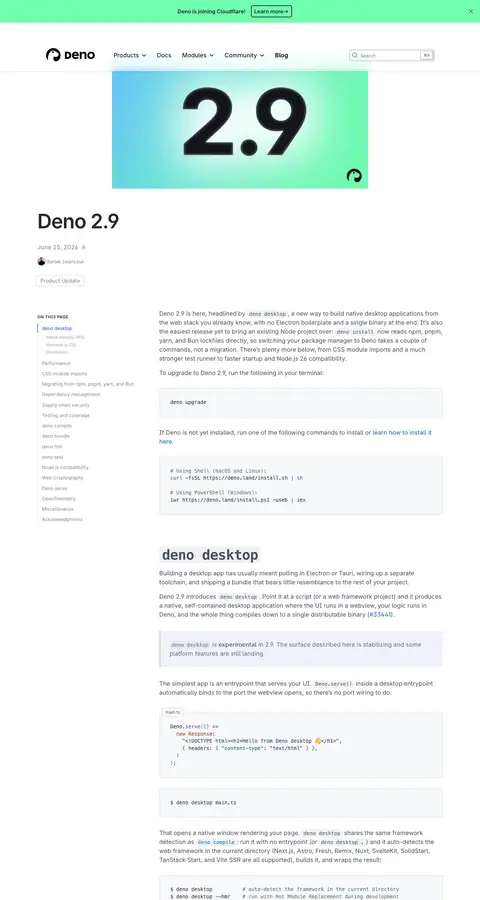 deno.com — Yangiliklar va blog