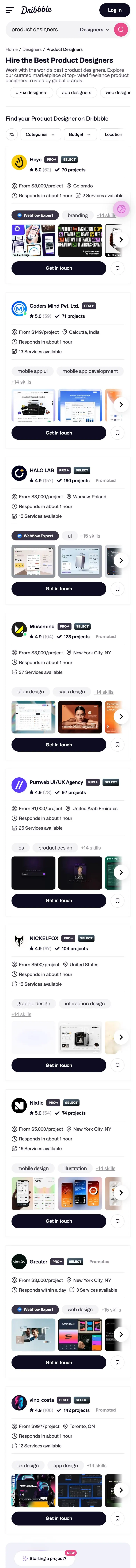 Dribbble — Qidiruv