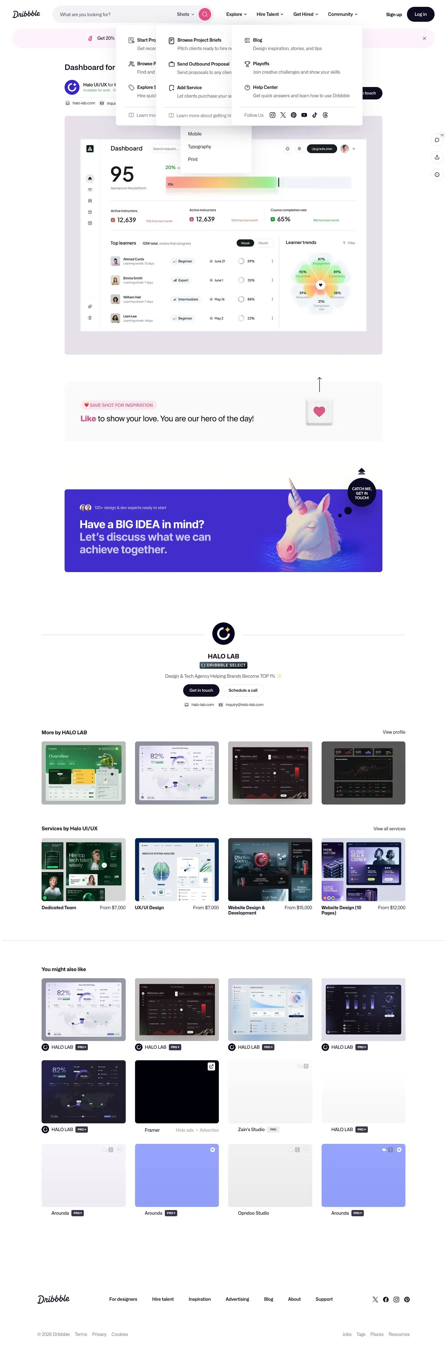 Dribbble — Mahsulot