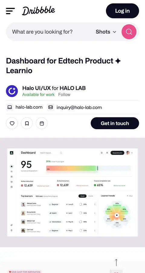 Dribbble — Mahsulot
