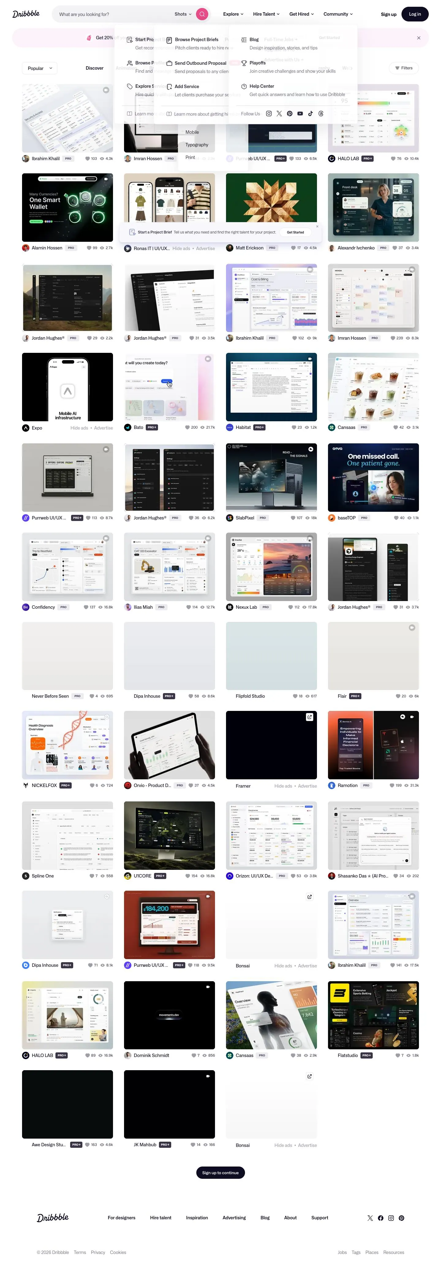 Dribbble — Feed