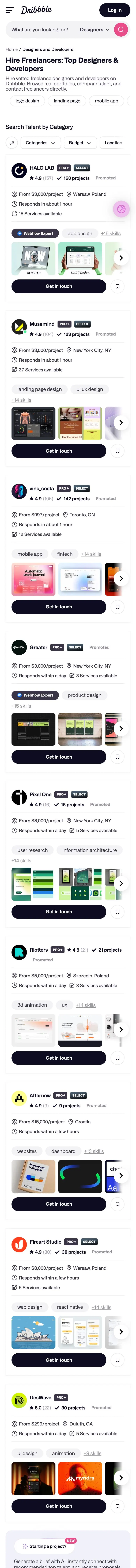 Dribbble — Catalog