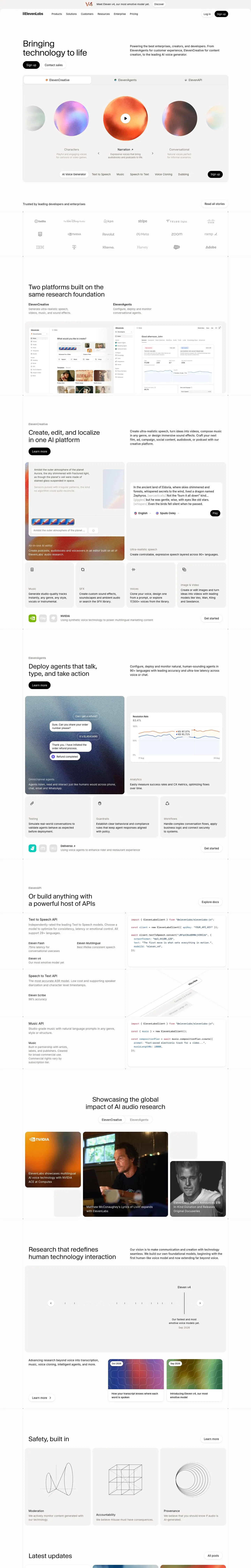 ElevenLabs — Landing page