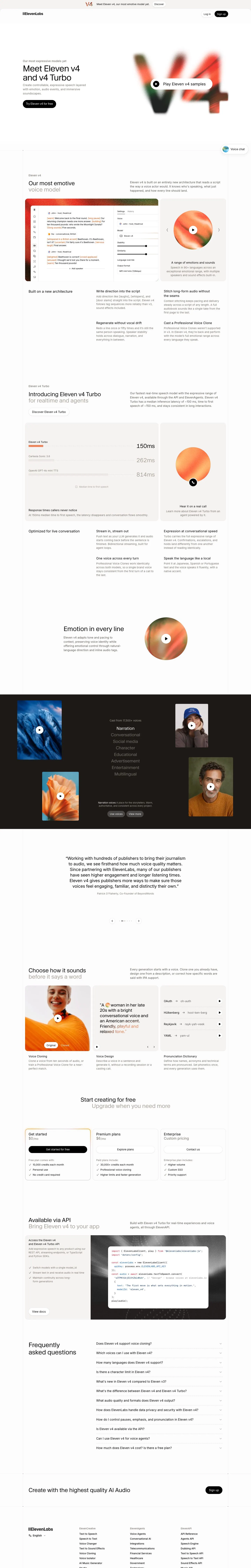 ElevenLabs — Landing sahifa