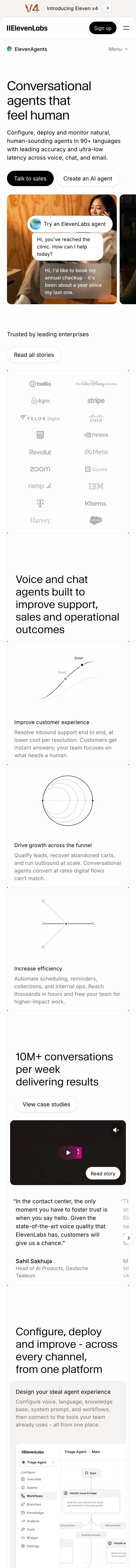 ElevenLabs — Landing sahifa