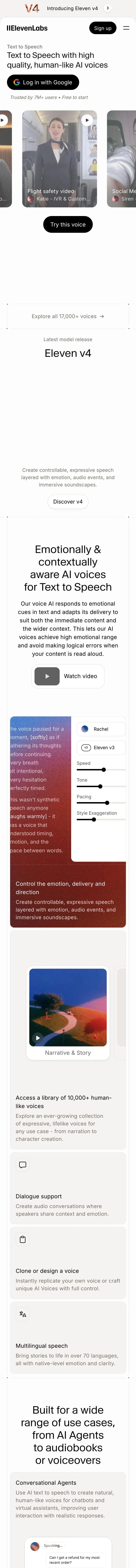 ElevenLabs — Landing sahifa
