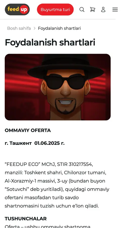 Feed Up — Legal