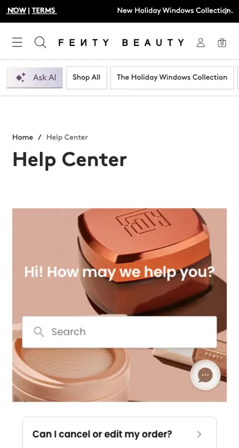 fentybeauty.com — Yordam va FAQ