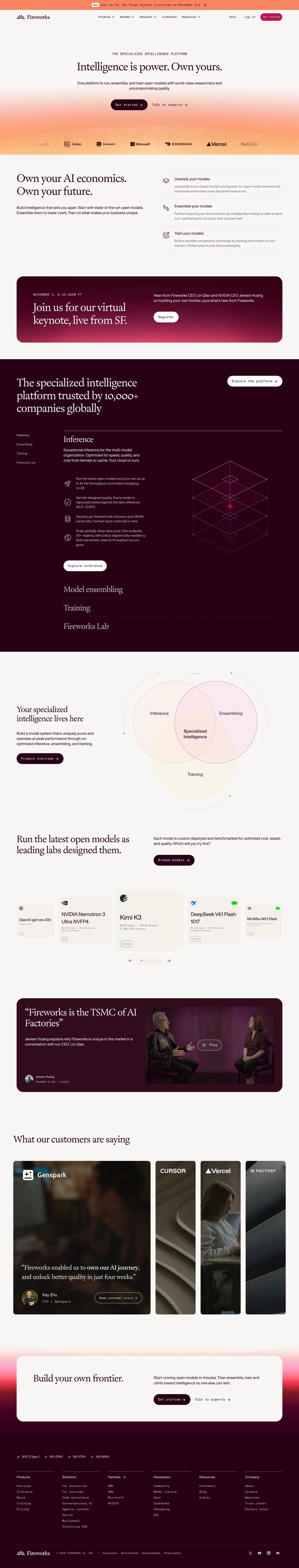 Fireworks — Landing page