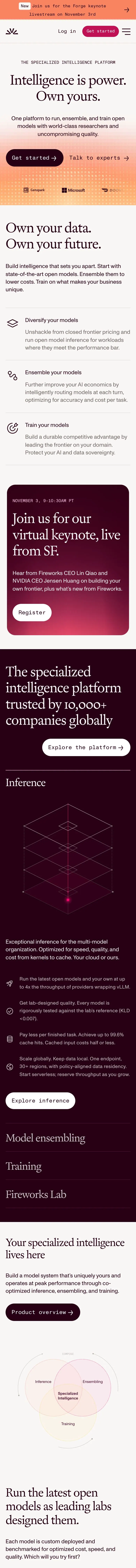 Fireworks — Landing page