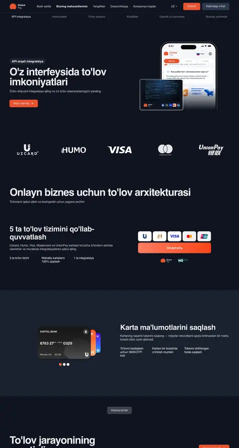 Global Pay — Landing sahifa