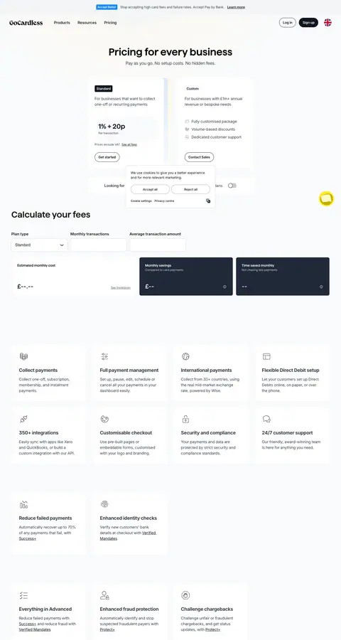 gocardless.com — Narxlar