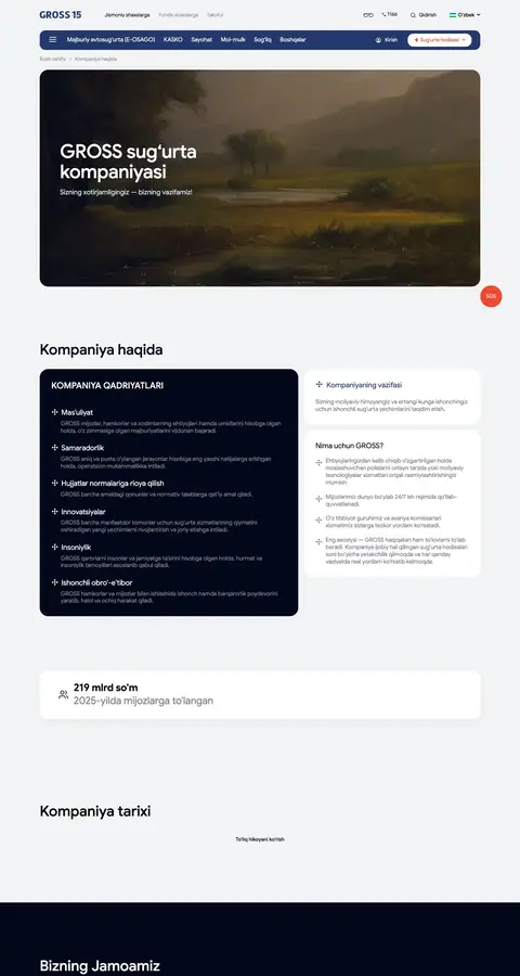 Gross Insurance — Biz haqimizda