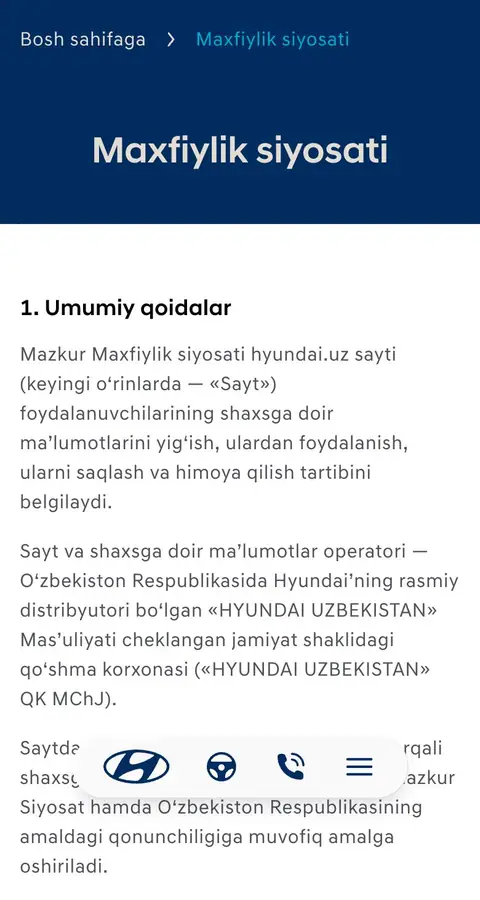 hyundai.uz — Huquqiy